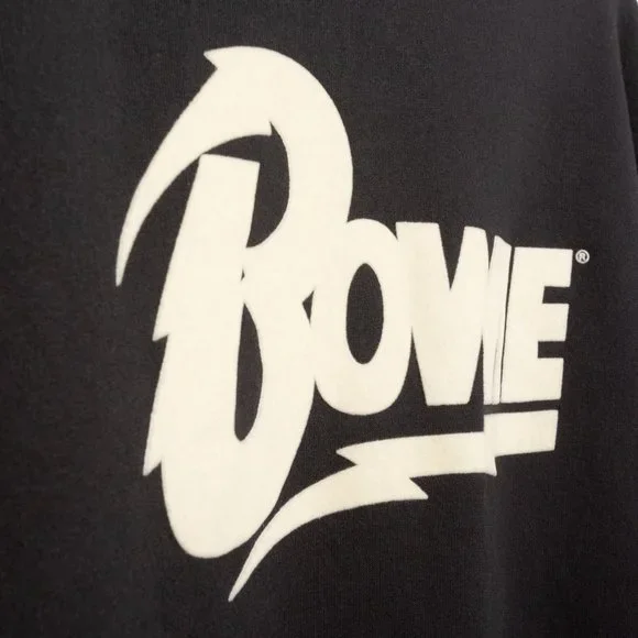 Bowie ⚡️ Brooklyn Museum Navy Flocked Sweatshirt - Size S - Picture 4 of 6